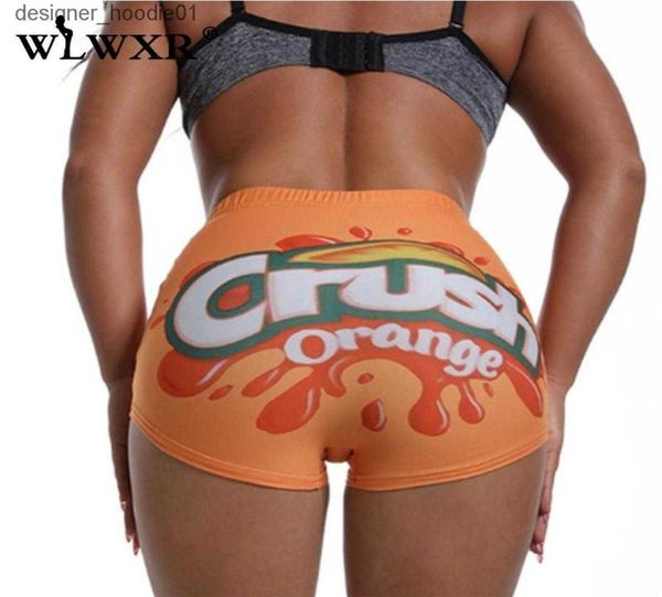 Shorts femminile Stampa Sumpi per motociclisti estivi Shorts Women Fitness High Waist Fe Sexy Bodycon Gushers Snack Booty 2021 Women039S1102415 C240413