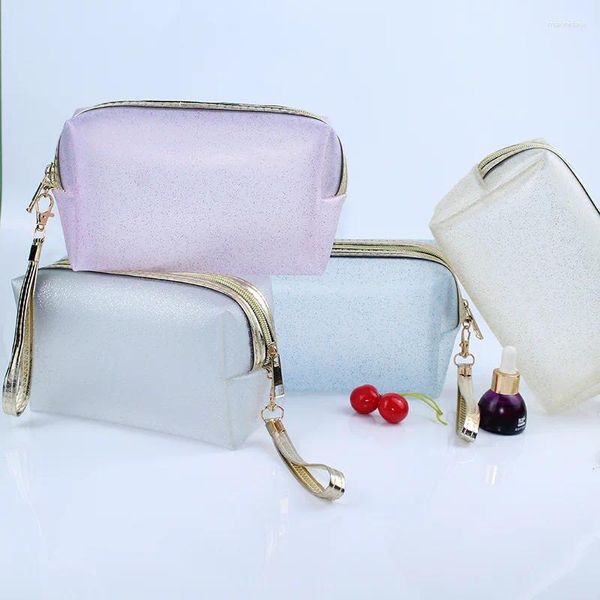 Bolsas de cosméticos Bolsa transparente impermeável EVA Mulheres de maquiagem clara armazenamento de geléia coreana Caso