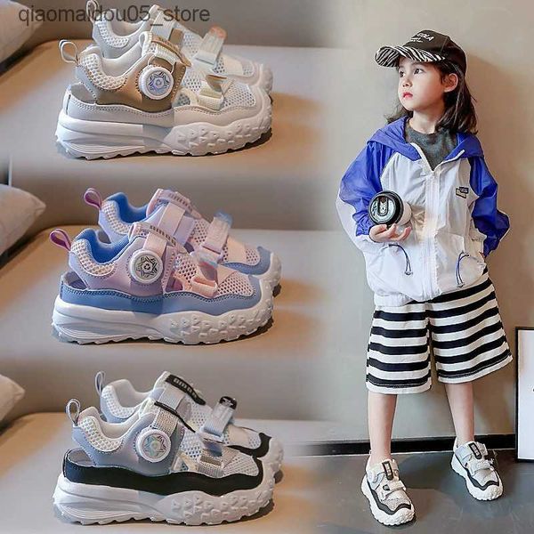 Sneakers Childrens Spring and Summer Sports Shoes Shoes Girls School Casual PU Mesh respirável Running Boys Light Light Middle Piece Q240413