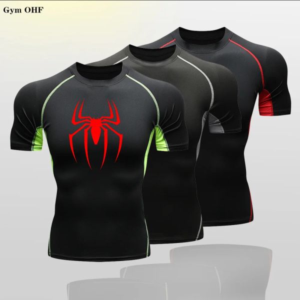 T-shirt RashGuard Gym Thirt Tanni per bambini Bodybuilding Fitness Comprension Shirts Children Fun a Workout SPI/Der Boys First Layer Sportswear