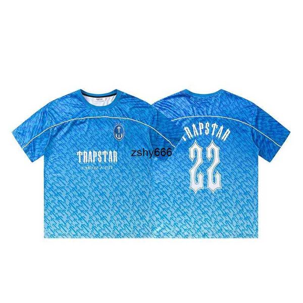 LOGO DO LOGO TRAPSTAR Número oblíquo Jersey de basquete Jersey Gradual Color Mudança Esportes de manga curta Men tshirt homens