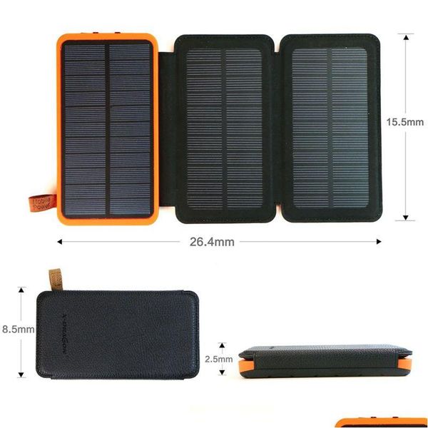 Солнечные панели Портативная панель банк питания 20000 мАч. Актуальная внешняя аккумуляторная батарея складное зарядное устройство для HTC LG Drop Renewab DH06B
