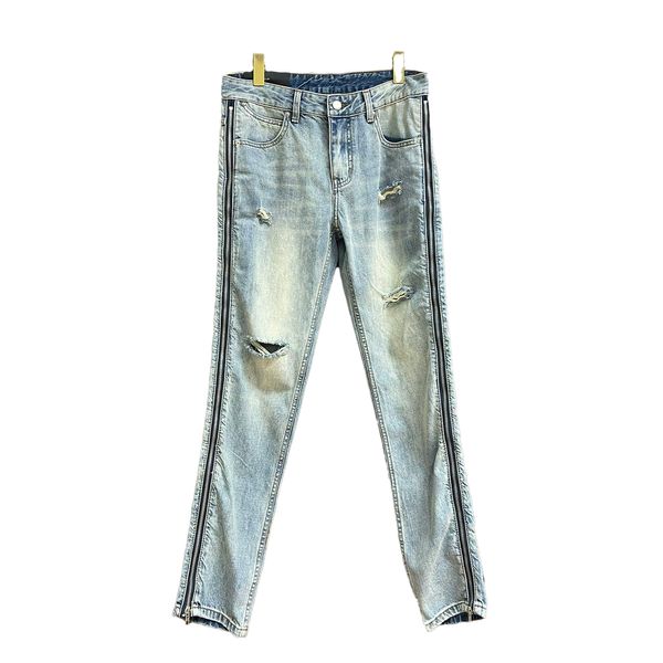 24SS primavera/estate New jeans side jeans wash vintage classico cinque design tascabile per creare vecchi jeans casual