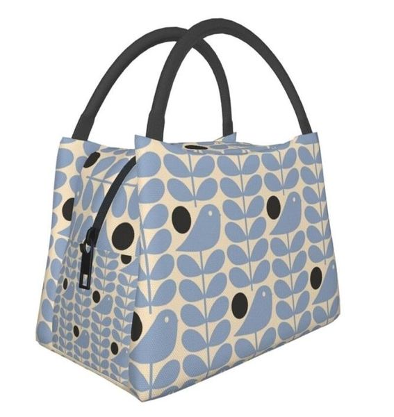 Пользовательские Orla Kiely Range Bird Bags Мужчины Женщины теплые теплые коробки для ланч -ланч для работы для работы Pinic или Travel 2207112865877