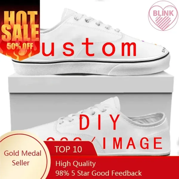 Sapatos casuais Casal Casal Image Text Nome Pinted for Unisex High Top Canvas Mulheres Drop Free Ladies Sneakers DIY