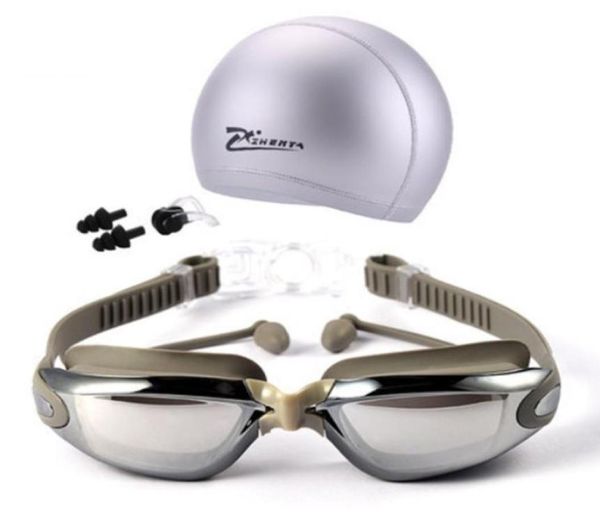 Miopia Nadver Goggles Caps Eeywear HD Glass de natação Dioptáculos Dioptáculos Piscina de lentes de revestimento de lentes Use Acessórios 3P4289413