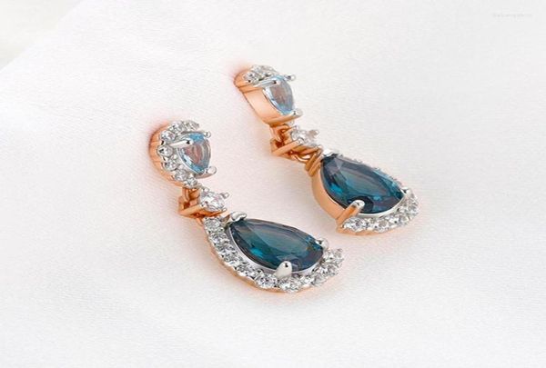 Orecchini per borchie REALE 925 Sterling Silver Gemstone per Women Sky London Blue Topaz Delive Ear Drop Anniversary Gifts Fine Jewelr5674819