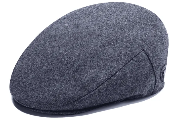 Herren flache Mütze Gatsby Tweed Black Peak Hut Fischgramm Zeit für Zeitungsboy Cap