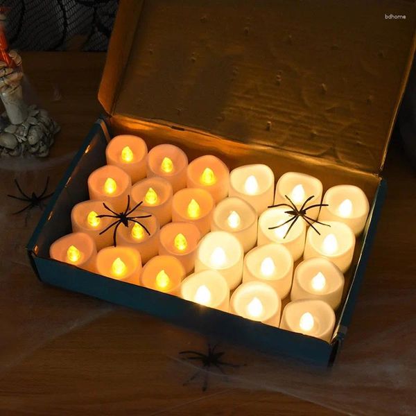Decorazione per feste 6 pezzi tremolanti candele senza fiamma, luci da tè a LED di lunga durata per il matrimonio di Natale di Halloween