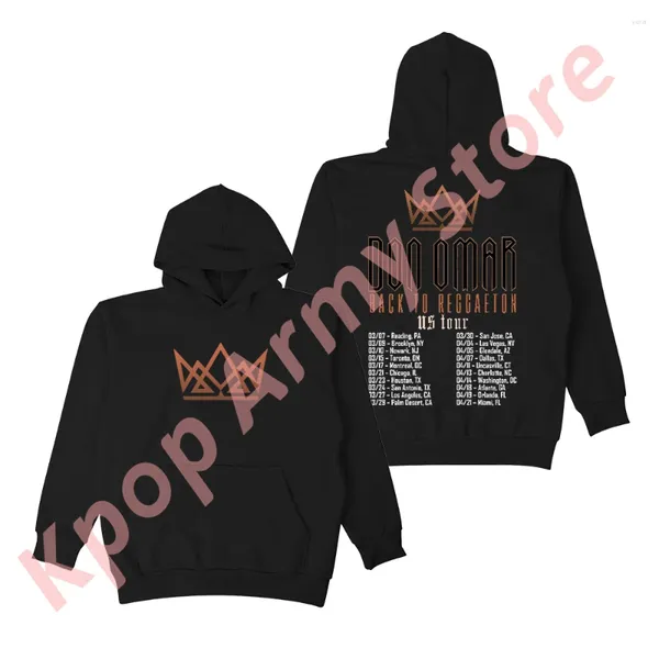 Herren Hoodies Don Omar zurück zu Reggaeton Tour Merch Logo Pullovers Frauen Mode lässige HipHop Sweatshirts