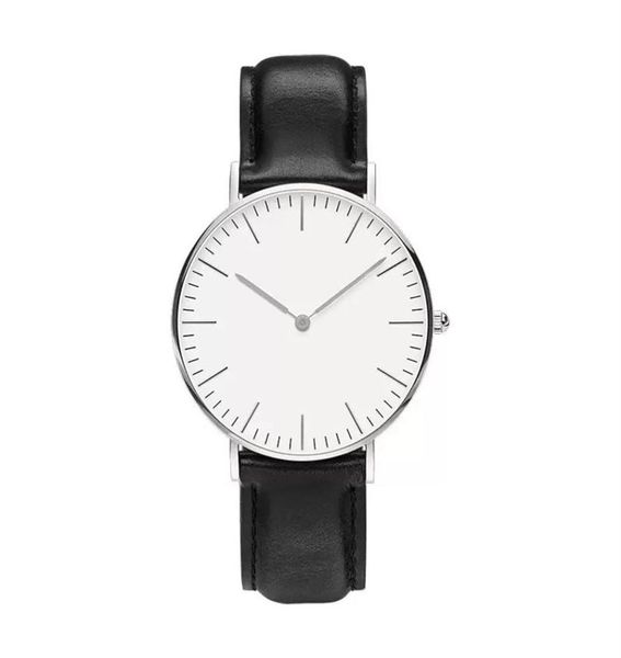 Designer masculino DW Women Fashion Watches Daniel039s Black Dial Leather Strap Clock 40mm 36mm Montres Homme264K7336535