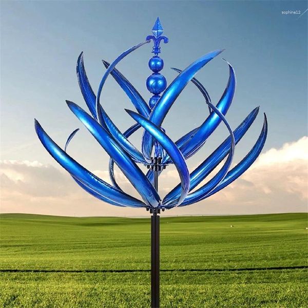 Estatuetas decorativas giratórios de vento de metal harlow rotador de ferro plugue de moinho de vento de ferro