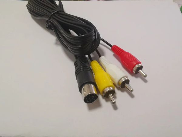 Kabel 10pcs Ersatz 1,8m Nickle -Plattier Stereo AV Leads Audio Video RCA -Kompositkabel für die Sega Saturn -Systemkonsole