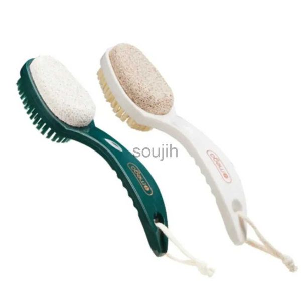 Bath Tools Acessórios Saltos de escova de escova de pé de dupla face Salto de escova de escova de pé de massagem de massagem de pedra Ferramenta de pedicure com alça de cuidados com os pés 240413