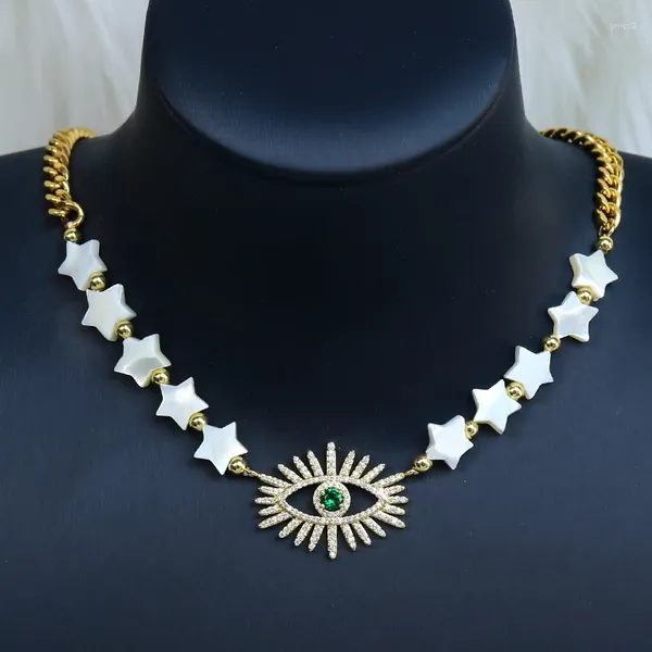Colares pendentes 5 peças Star simétrica Link Cuba Chain Colar Eyes Turkish Jewelry 20143