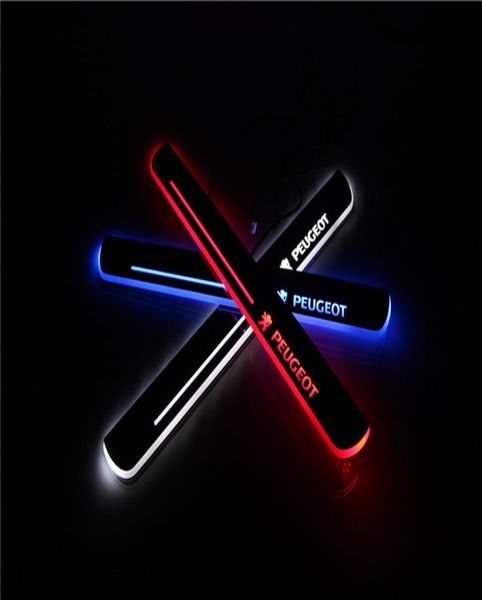 Pedale per scuff leggero in movimento a LED per Peugeot 308 20122015 ACRILICA ACRILICA LED PEDALE PEDALE1378110