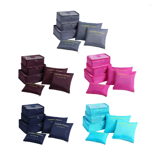 Sacos de armazenamento 6pcs/cenagem de roupas arrumadas espessamentos de bolsa espessante Economia de espaço dobrável à prova d'água para lençóis Meias de calcinha de roupas íntimas