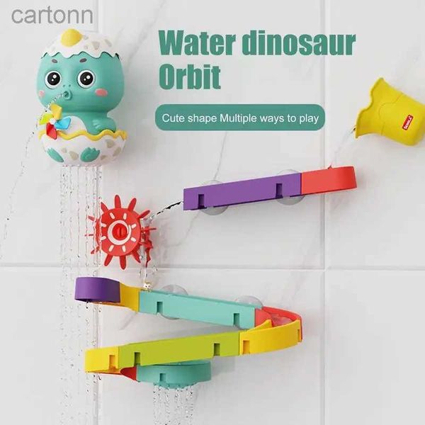 Bath Toys Bath Bath Toys Cartoon Dinossauros montando chuveiro de slides Play Water Game Flutuating Schiring Toys for Toddlers Kids Birthday Gift 240413