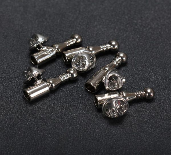 Piccolo di spalla di piume di piume d'argento Pin per spille fai -da -te Risultati di gioielli Accessori per capsula in metallo Base per perno di metallo per donne uomini Short Pin Broch9334774