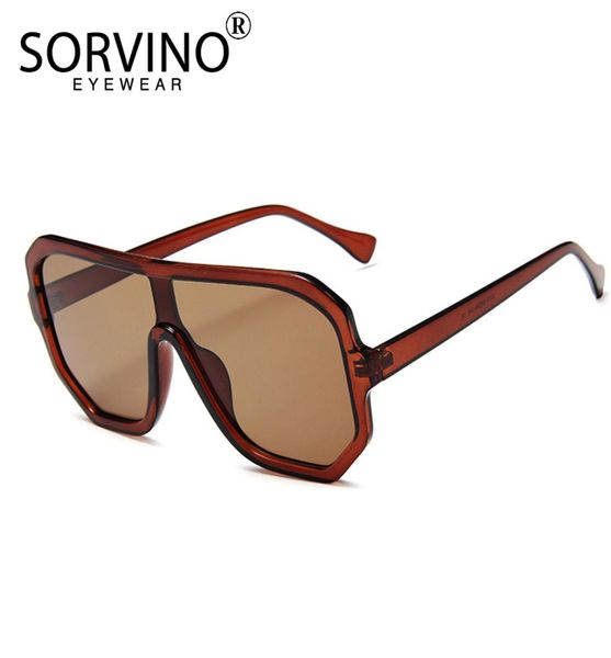 Sorvino Vintage -Farbtöne für Frauen Luxus Visor Sonnenbrille Männer 2020 Übergroße futuristische Marke Designer 90er Pilot Sonnenbrille P3543975063