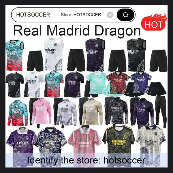Real Madrid Tracksuit Weste Polo Shirt Men Kit Dragon Bellingham Vini Jr. Fußballtrikot