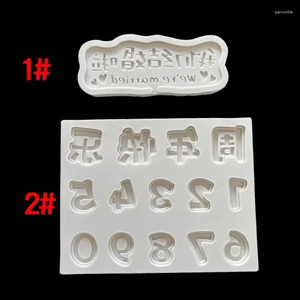 Moldes de cozimento Feliz aniversário do nosso casamento Digital Decoration Cake Diy Chocolate Card Acessórios Silicone Mold 15-1134