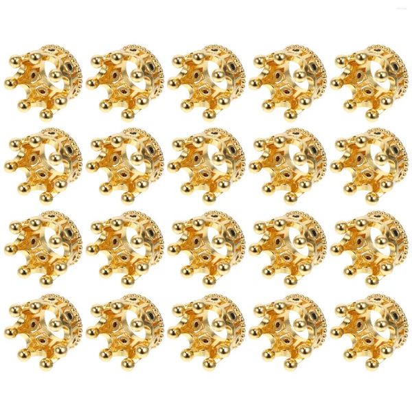 Relógios de parede 20 PCs Ornamentos de cobre Crown Man Jeia de ouro Decorações de zircão de liga vintage de liga vintage