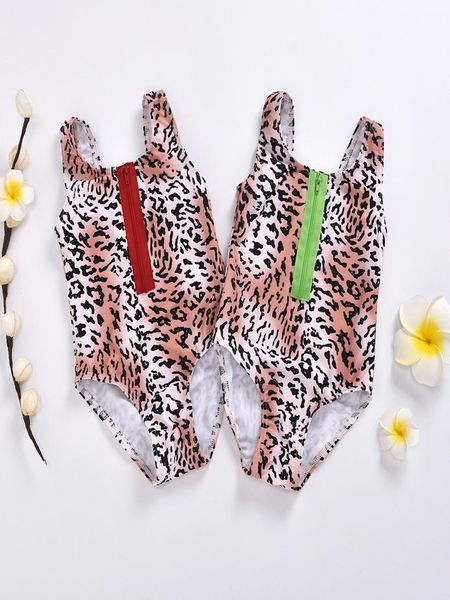 Baby Girls Onepiece Leopard Print Badeanzug Kleinkind Girl Badebekleidung Kind Baby Badeanzüge Kinder baden Schwimmanzug Kinder Kleidung M4140181