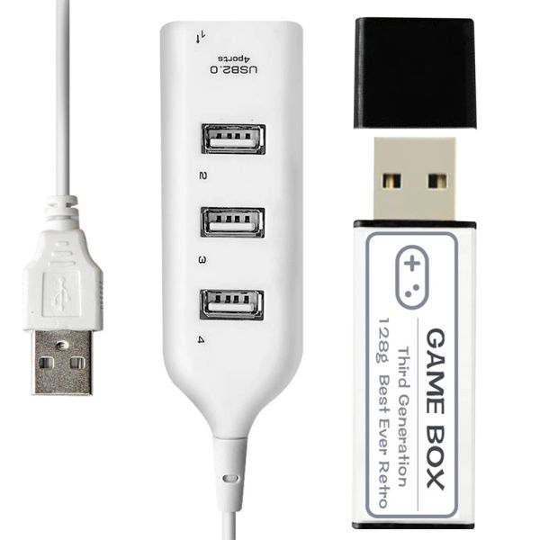 Aksesuarlar 128GB USB Flash Drive Oyun Kutusu Mini PS1 Konsol Çubuğu için USB Hub Kablosu Yerleşik 15000 PS Klasik Oyunlar