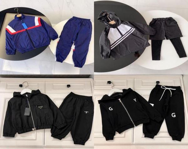 Çocuk Giysileri Spor Takipleri Setler Erkek Hoody Coat Ceket Pantolon Çocuk Günlük Kızlar Açık Giyim Toddler Sweatshirt Mektup 8283790