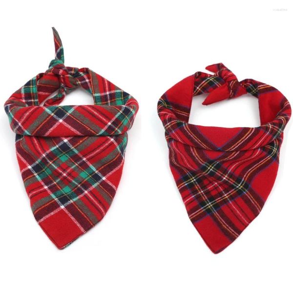 Abbigliamento per cani 25-48 cm Circonferenza del collo Bandana PET PET PLAID PERCERCHIFE PER CATTO SCARPA CALDO MARD