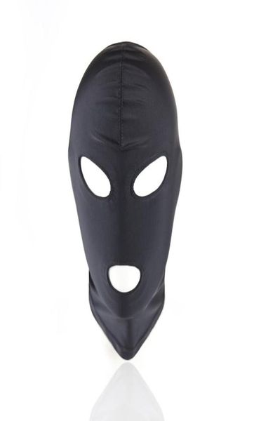 Maschera nera di cappuccio in lattice in pelle sexy 4 Tyles Fetish BDSM Adulto per Party3167146