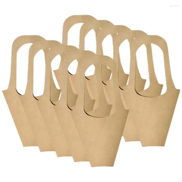 Flores decorativas 10 PCs Bolsa de bolsas de aniversário Presentes Kraft Paper Floral Gift Handheld Bouquet embrulhando