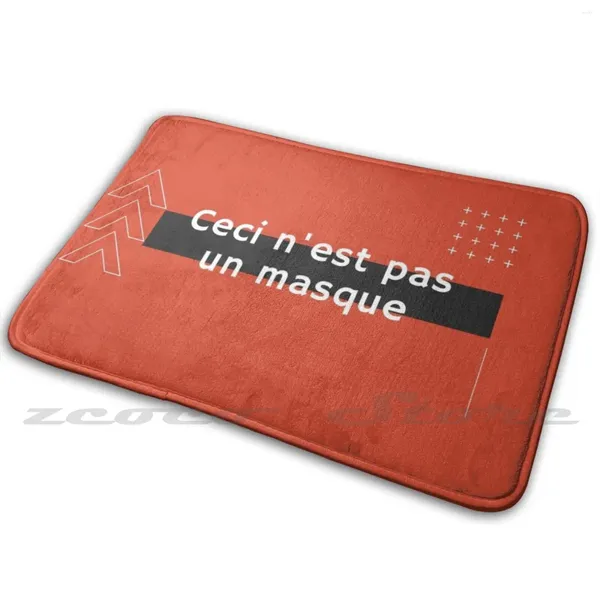 Tappeti ceci n'est pas un masque rouge tappeto tappeto non slip acqua assorbire moquette nido divertente une tubo questo non è un social fresco