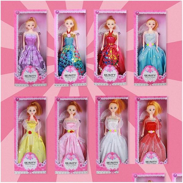 Bonecas de 2 a 7 anos de idade Toys Toys Childish Dreamy Princess Doll Girl Dress Up Set Birthday Gift Box Kids Gifts Drop Deliver