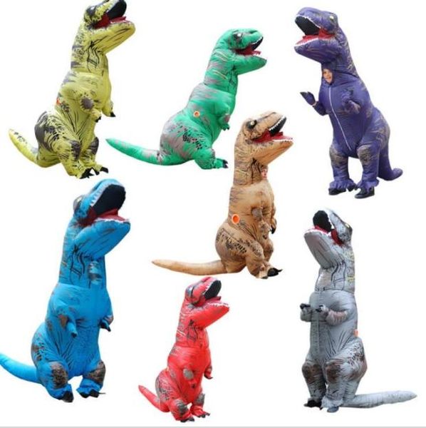 Çocuk Trex şişme kostüm Noel cosplay dinozor hayvan tulumu cadılar bayramı kostüm erkekler için kızlar 4545539