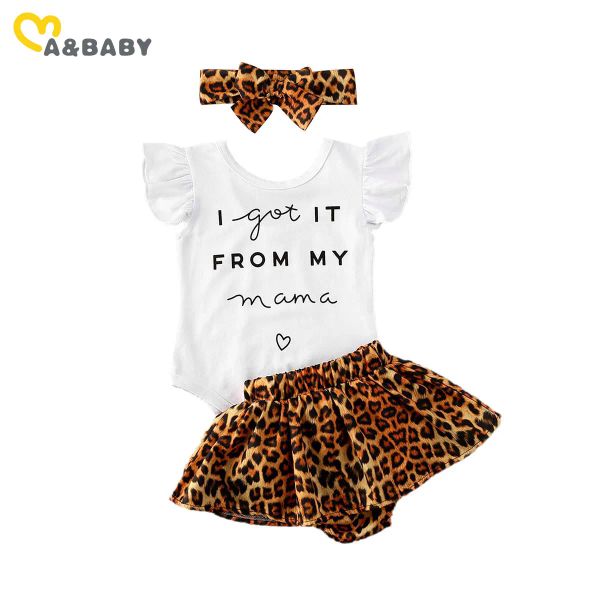 Шорты Mababy 024M Летняя новорожденная девочка набор одежды для леопардов наряды Набор буквы боди+шорты+повязка на голову милая детская одежда D35