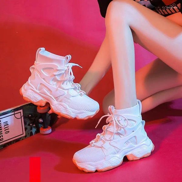 Fitness Shoes Womens Treinadores Fabric feminino Sneakers Socks Pinkies Casual Woman Platform Running Neon Woman's Fashion Summer