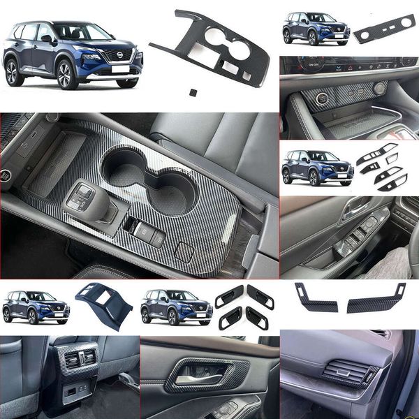 Nuovo per Nissan X Trail Rogue T33 2021 2022 Accessori Nuovo rivestimento del volante in fibra di carbonio Copertura interio