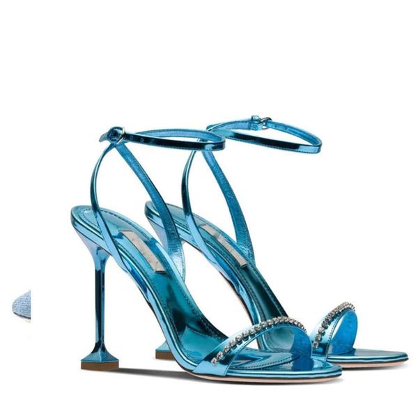 Frauen Sommer Neue High Heel -Schuhe mit Sandalen und Wasserdiamanten für Frauen vielseitige Schuhe