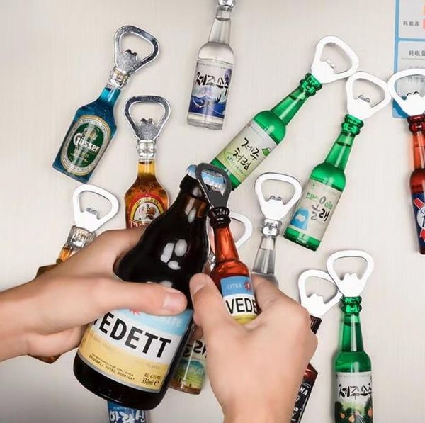 Creative Beer Bottle abridor de garrafa de tendência personalizada adesivo de geladeira mini chave de fenda de cerveja no atacado