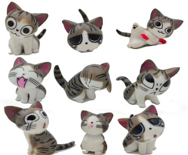 9pcsset in miniatura figurine fate carine mini gatto arredamento da giardino artificiale micro paesa