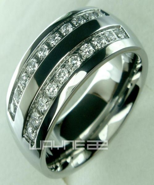 Il suo anello anello di anello solido in acciaio inossidabile da uomo Dimensione dell'anello di fidanzamento da 8 9 10 11 12 13 14 154029082