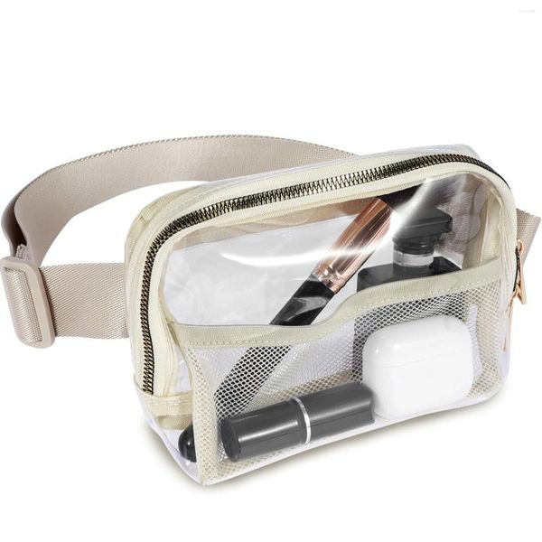 Aufbewahrungstaschen klare Fanny Pack Mode Frauen transparente Crossbody -Tasche mit verstellbarem Riemen wasserdichtem Gürtel Taillenbeutel