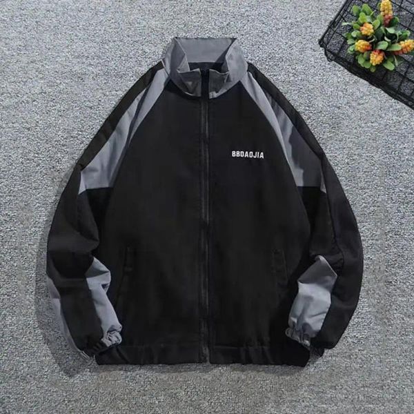 Herrenjacken reflektierende gestreifte Jacke 2024 Männer Hip Hop Streetwear Mantel Reißverschluss auf Windbreaker Harajuku Dünne Schichten Sport schwarz blau