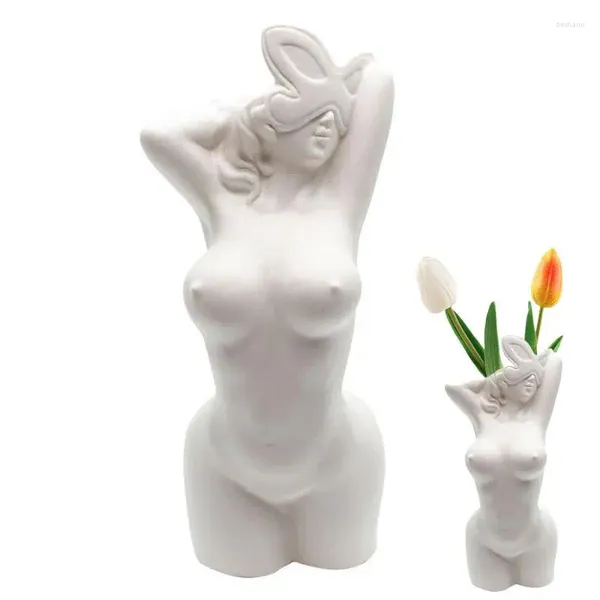 Vasen Lady Body Vase Frauen Form Blume Boho Bohemian Dekoration Dekorative Harzskulptur für Herzstückpflanze