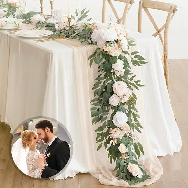 Fiori decorativi matrimoni eucalipto eucalipto ghirlanda tavolino arredamento arco di casa per cena doccia da sposa