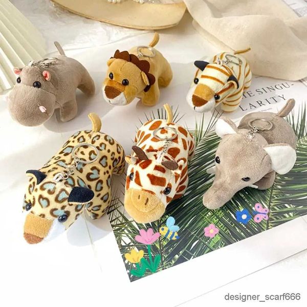 Tornari percorsi di portata carina bambola imbottita per cleple giungla animale tigre scimmia monkey leone giraffe peluche anelli di chiavetta per animali migliori regali per bambini