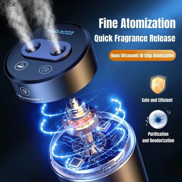 Humidifiers Lampade di fragranze 380 ml a doppio veicolo spray umidificatore aria umidificatore USB ricarica mini diffusore con olio con umore luminoso wireless aroma umidificatore aroma