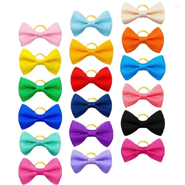 Hundekleidung 50 PCs Haustierkopf Blume Haar Bögen Hunde kleines Zubehör Haarbänder Größe Welpe Krawatte Macaron Large Bowtie